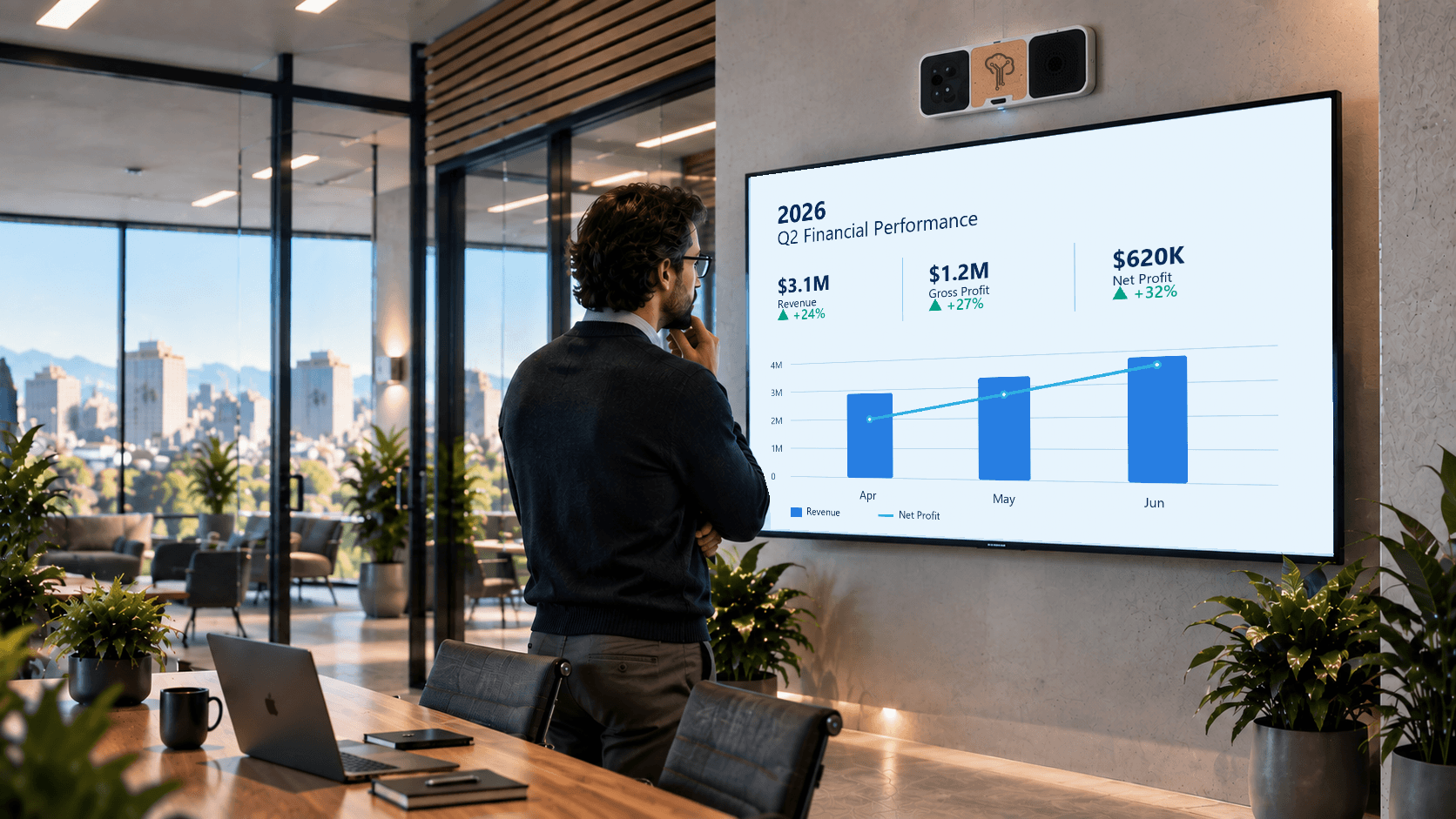 YzOak Office displaying Q2 financial performance.
